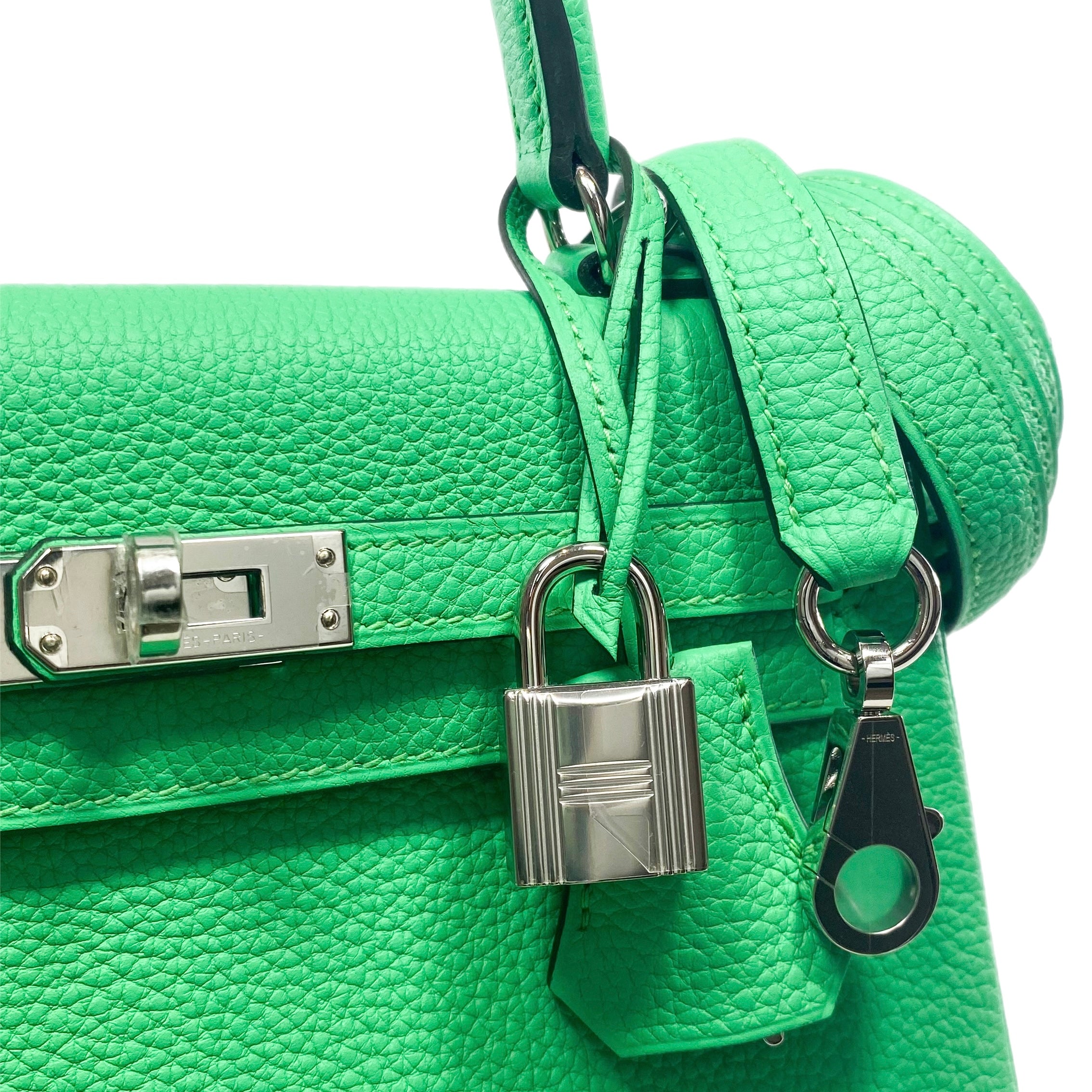 Hermès Vert Comics Togo Retourne Birkin 25 Palladium Hardware