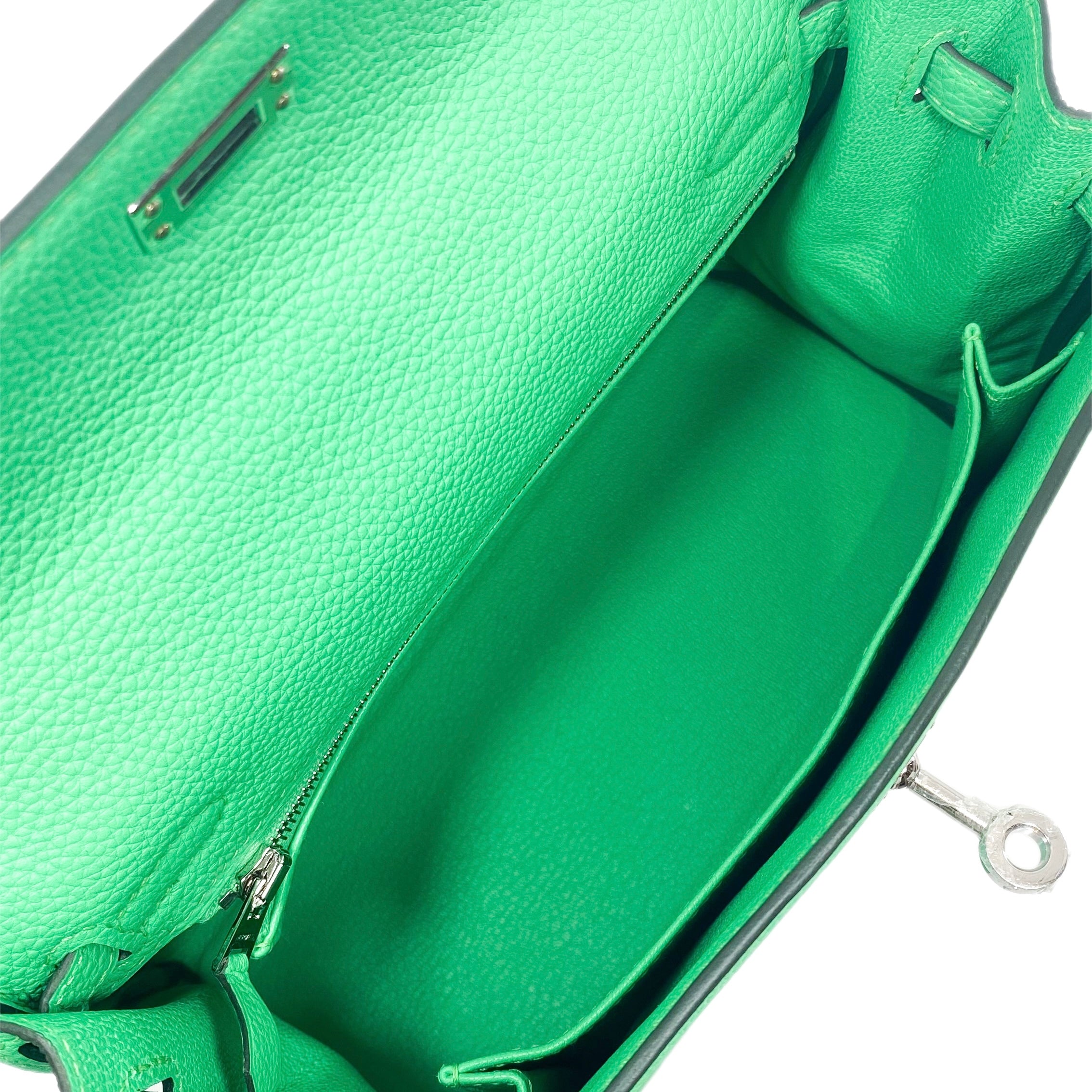 Hermes Kelly 25 Vert Comics Togo Palladium Hardware