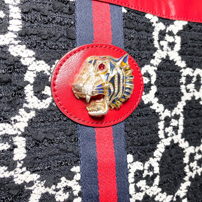 Gucci Black Romantic Cherry GG Monogram Rajah Chain Tote