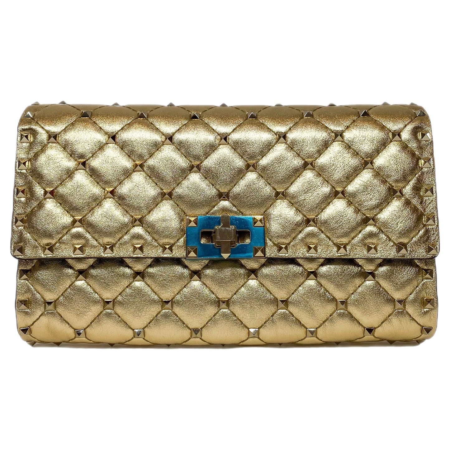 Valentino Nappa Rockstud Spike Wallet on Chain