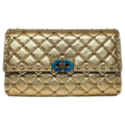 Valentino Nappa Rockstud Spike Wallet on Chain