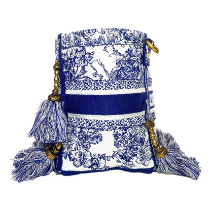 Dior Small White Blue D-Bubble Bucket Bag