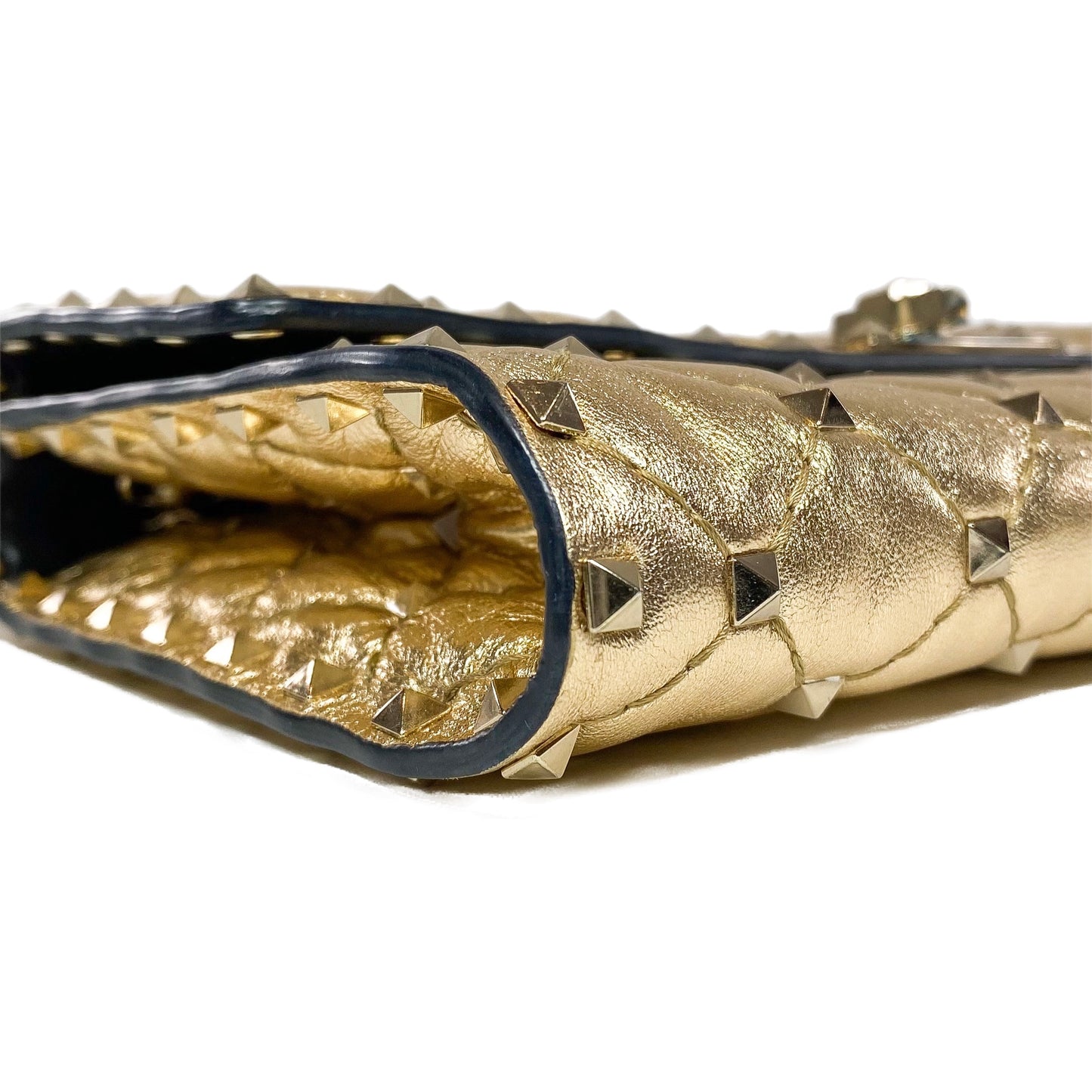 Valentino Nappa Rockstud Spike Wallet on Chain