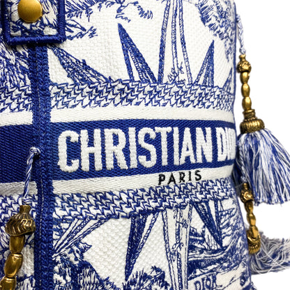 Dior Small White Blue D-Bubble Bucket Bag