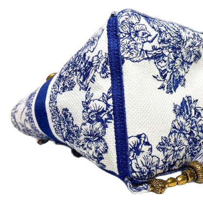 Dior Small White Blue D-Bubble Bucket Bag