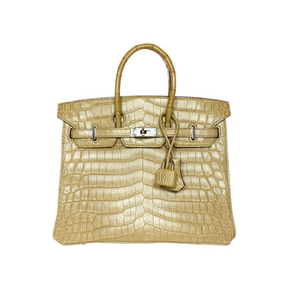 Hermes Birkin 25 Trench Matte Nilo Crocodile Palladium Hardware