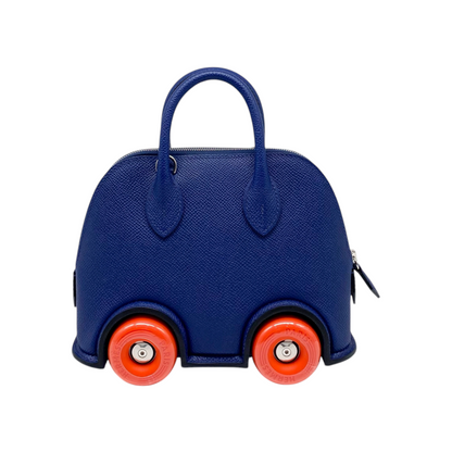 Hermes Limited Edition Bleu Saphir Bolide on Wheels Epsom Palladium Hardware