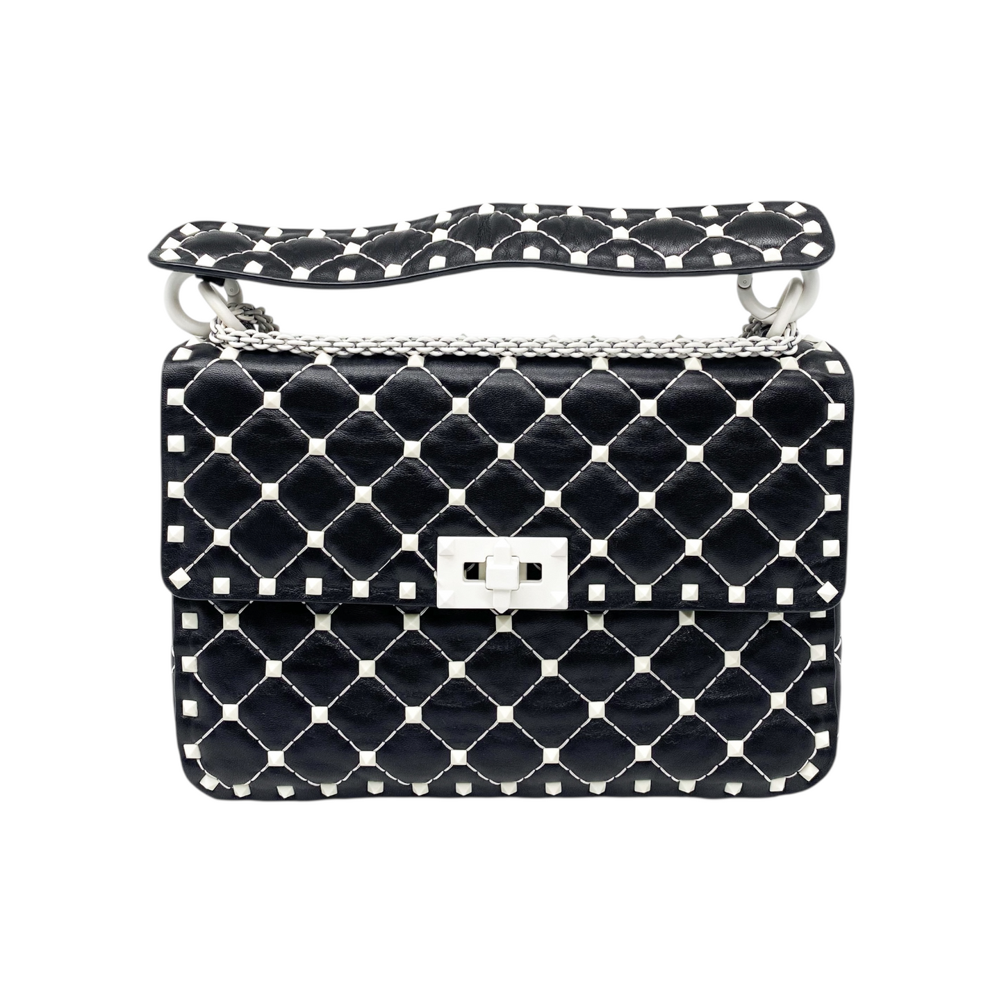 Valentino Rockstud Spike Flap Bag Quilted Leather