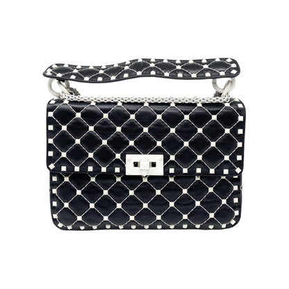 Valentino Rockstud Spike Flap Bag Quilted Leather