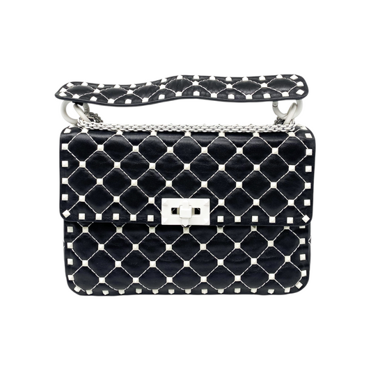 Valentino Rockstud Spike Flap Bag Quilted Leather