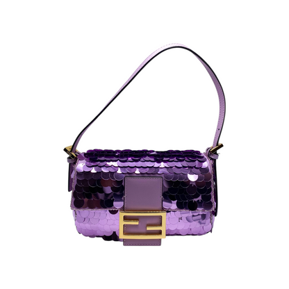 Fendi Purple Mini Sequin Baguette