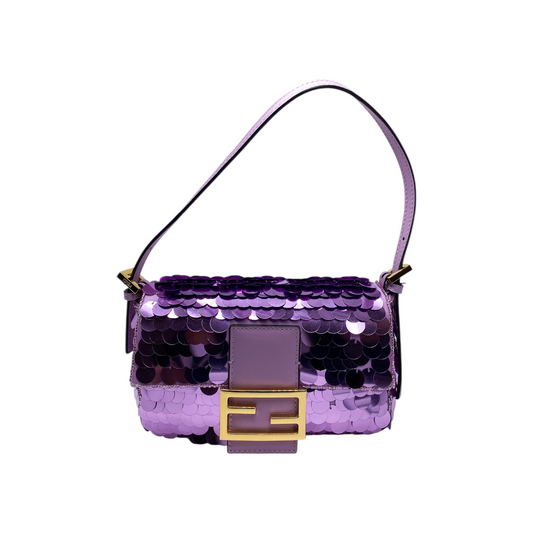 Fendi Purple Mini Sequin Baguette