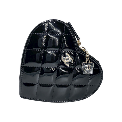 Chanel Heart Black Patent Crossbody