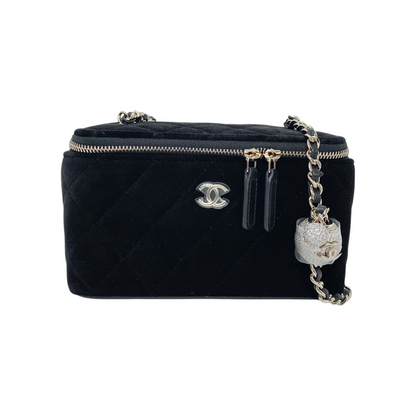 Chanel Black Velvet Vanity Pearl Crush