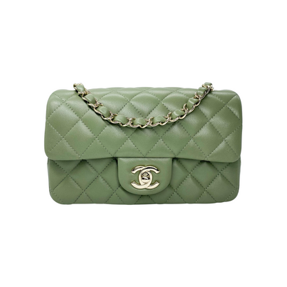 Chanel Green Small Rectangle Flap Bag