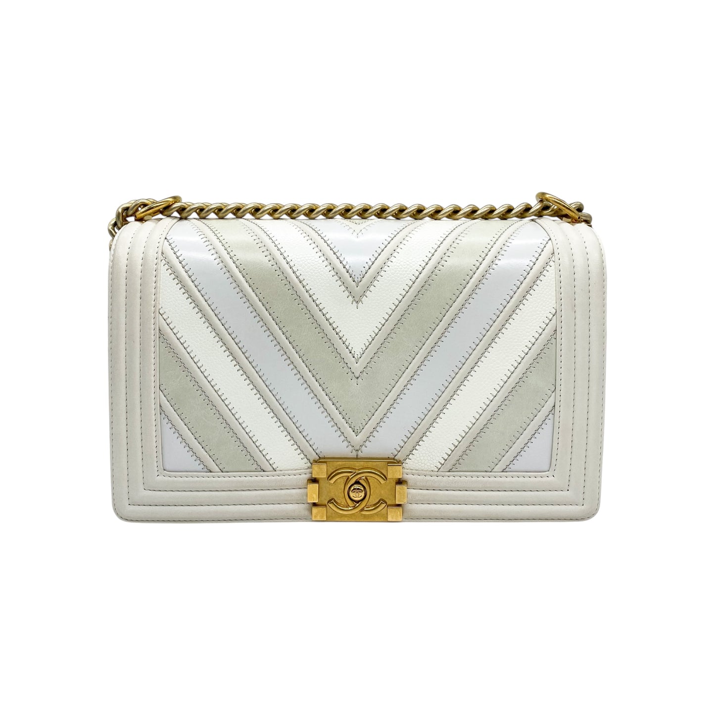 Chanel White New Medium Boy Bag