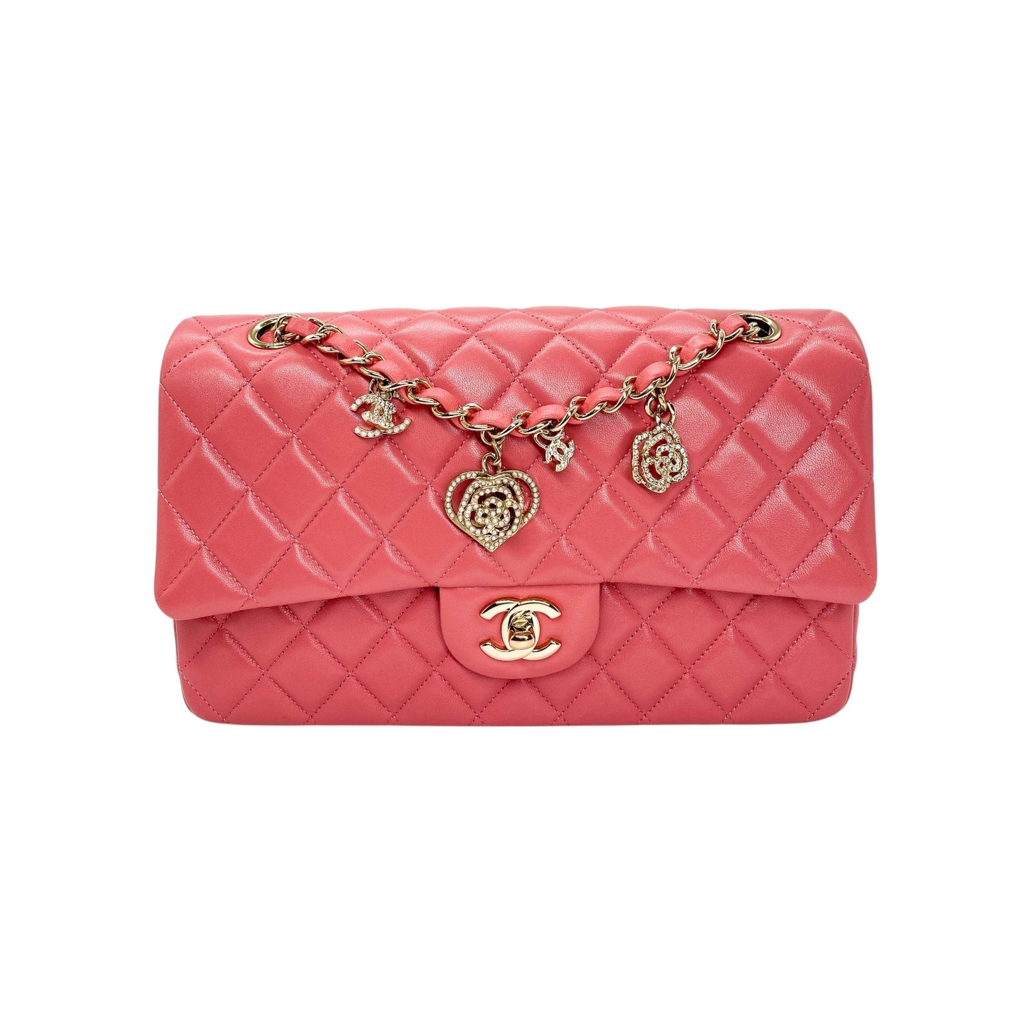 Chanel Pink Valentine Charms Flap Bag