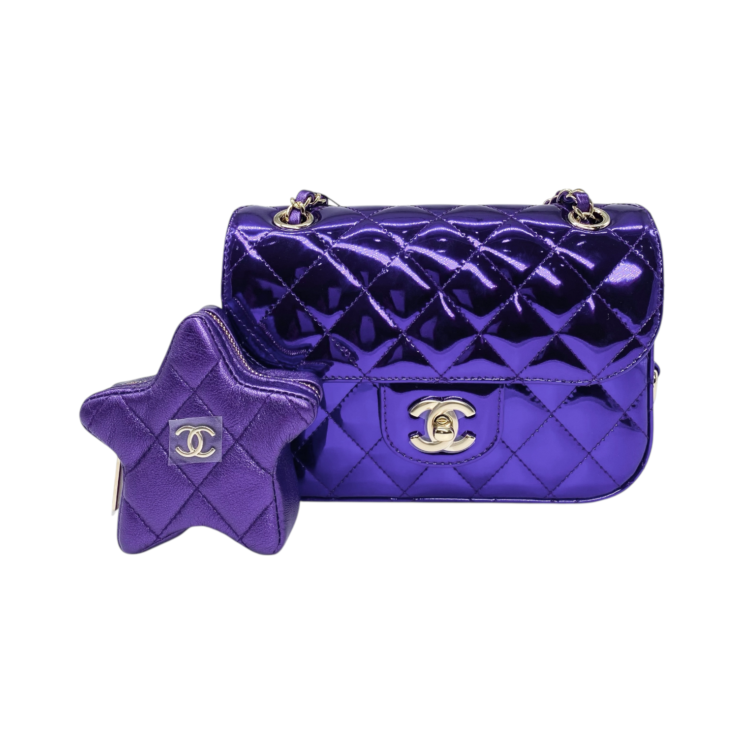 CHANEL 手袋　紫 Chanel Quilted Lambskin Coco Top Handle Mini Purple - Luxury In Reach