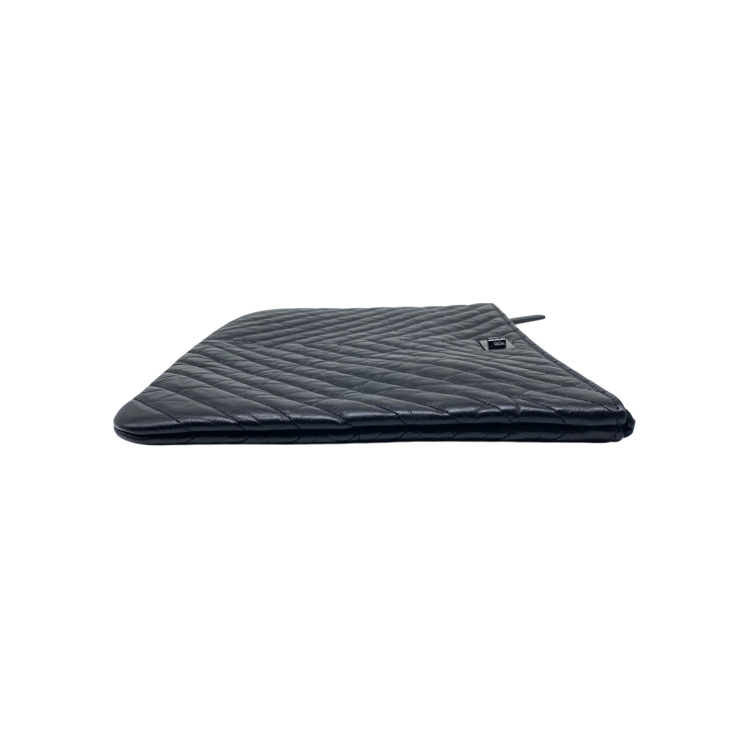 Chanel Black Chevron Reissue Pouch