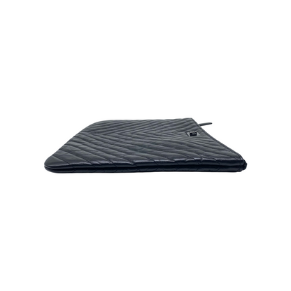 Chanel Black Chevron Reissue Pouch