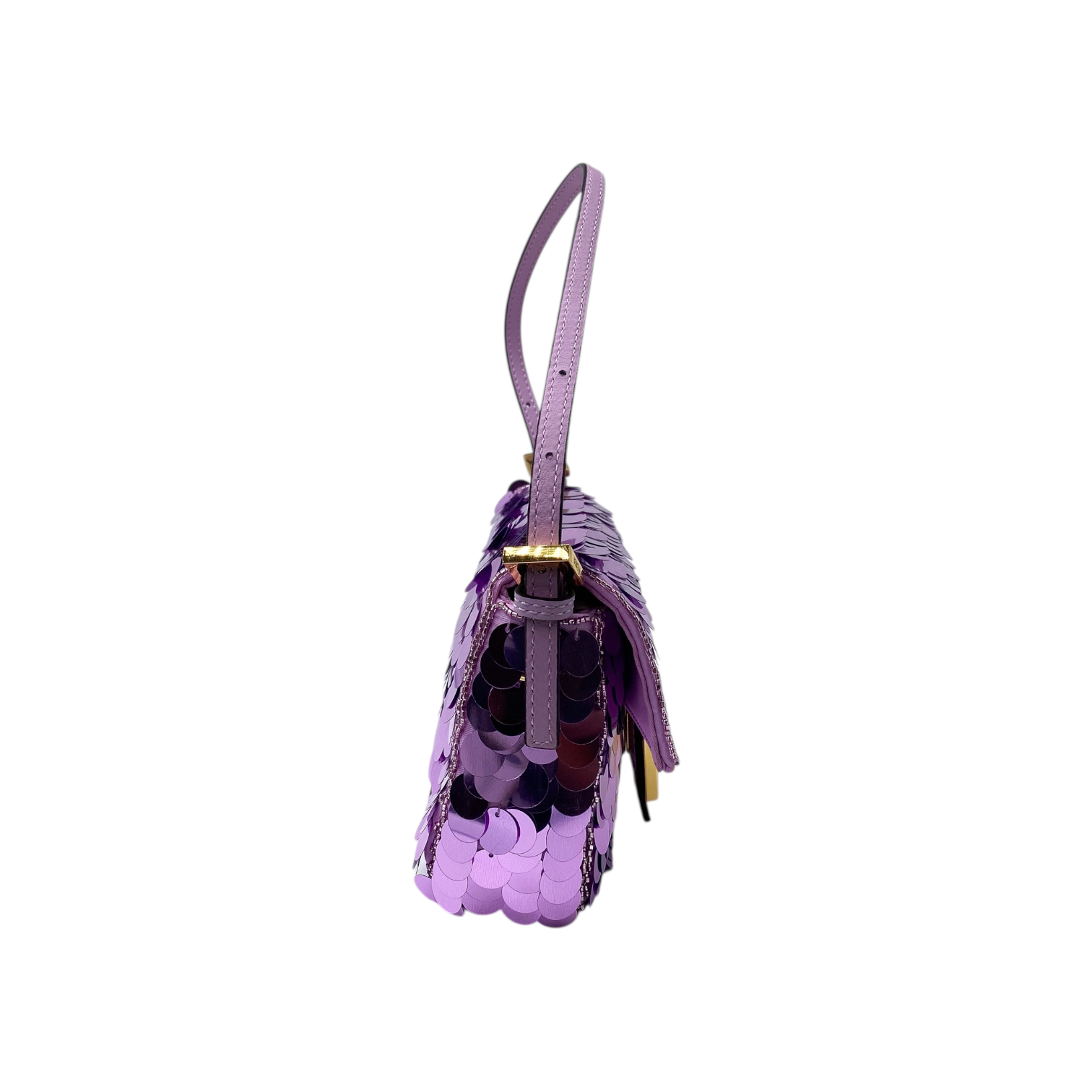 Fendi Purple Mini Sequin Baguette