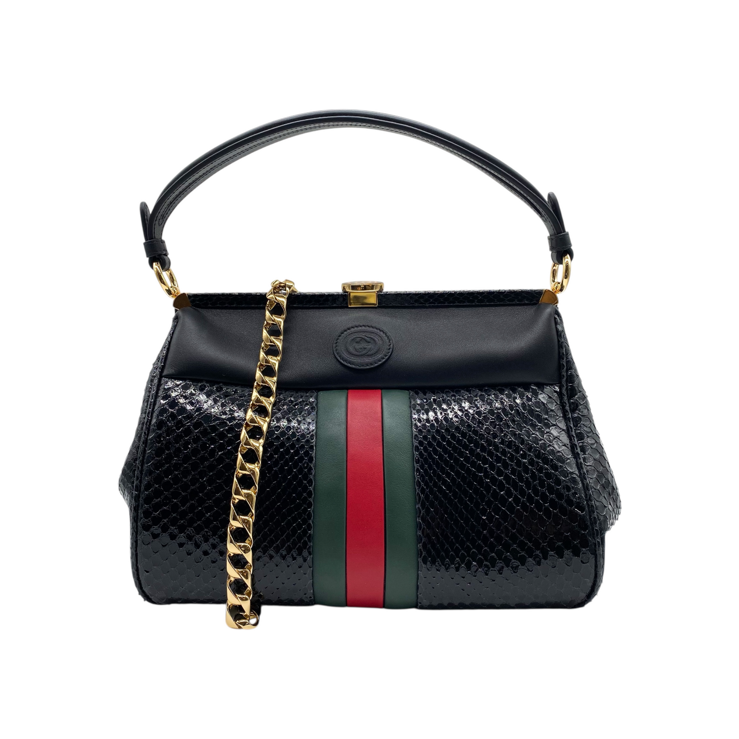 Gucci Black Ophidia Python Stripe