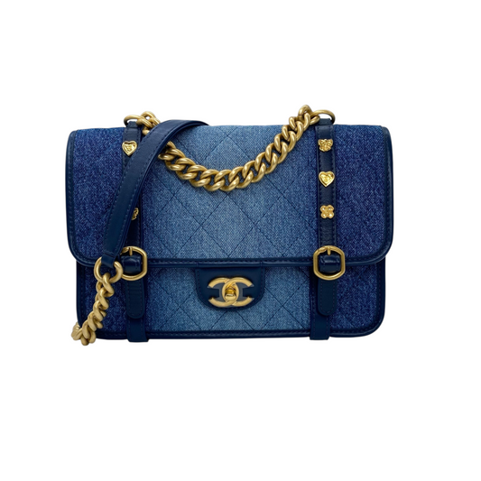 Chanel Small Quilted Denim Ombre Flap Bag
