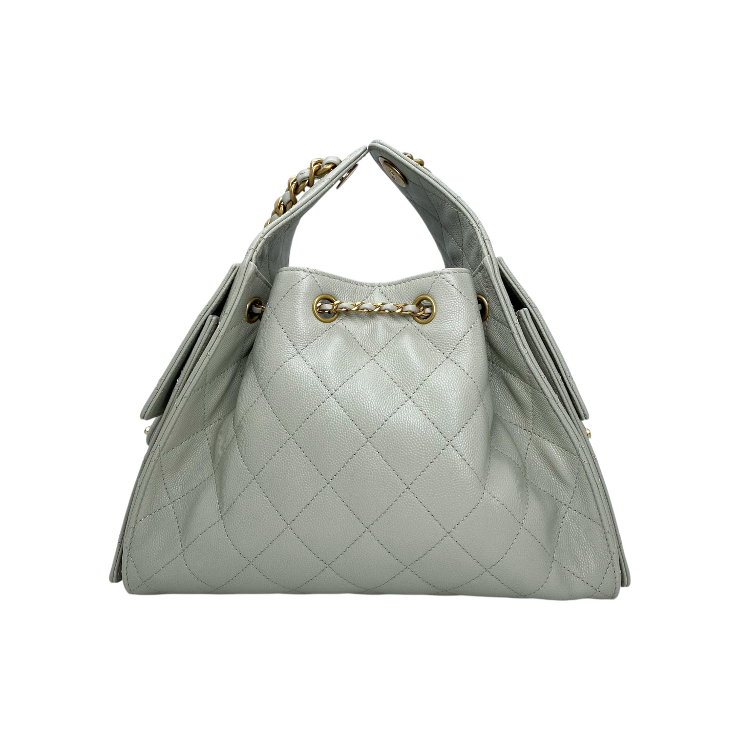 Chanel 25 Caviar Small Light Grey