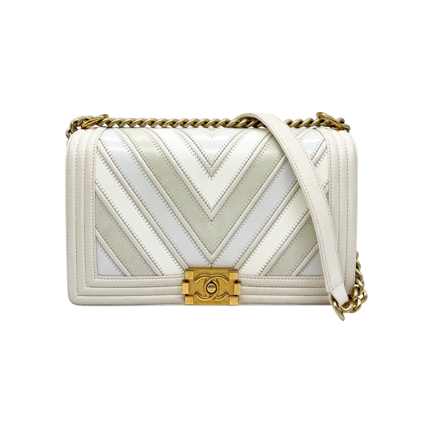 Chanel White New Medium Boy Bag
