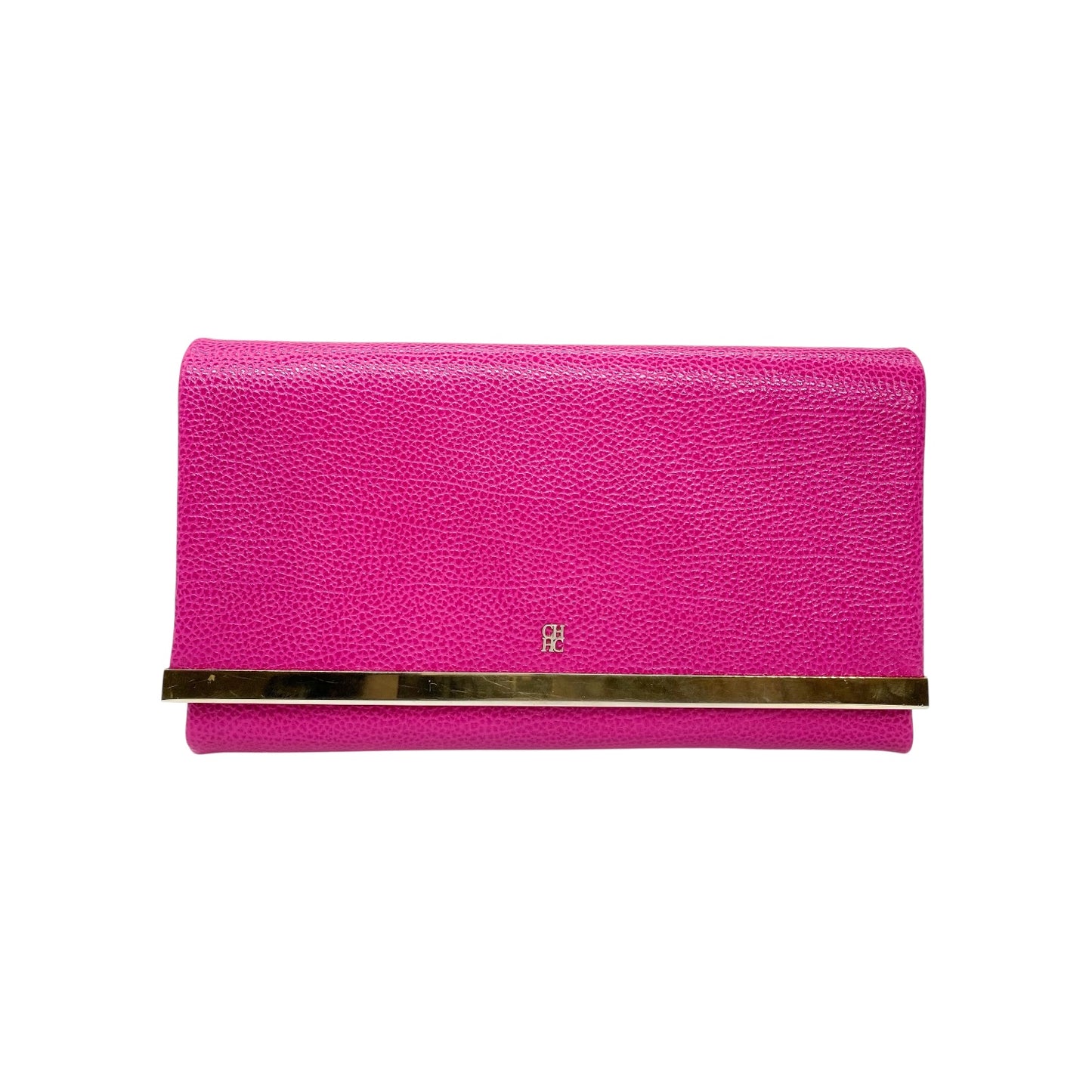 Carolina Herrera Pink Pebbled Clutch