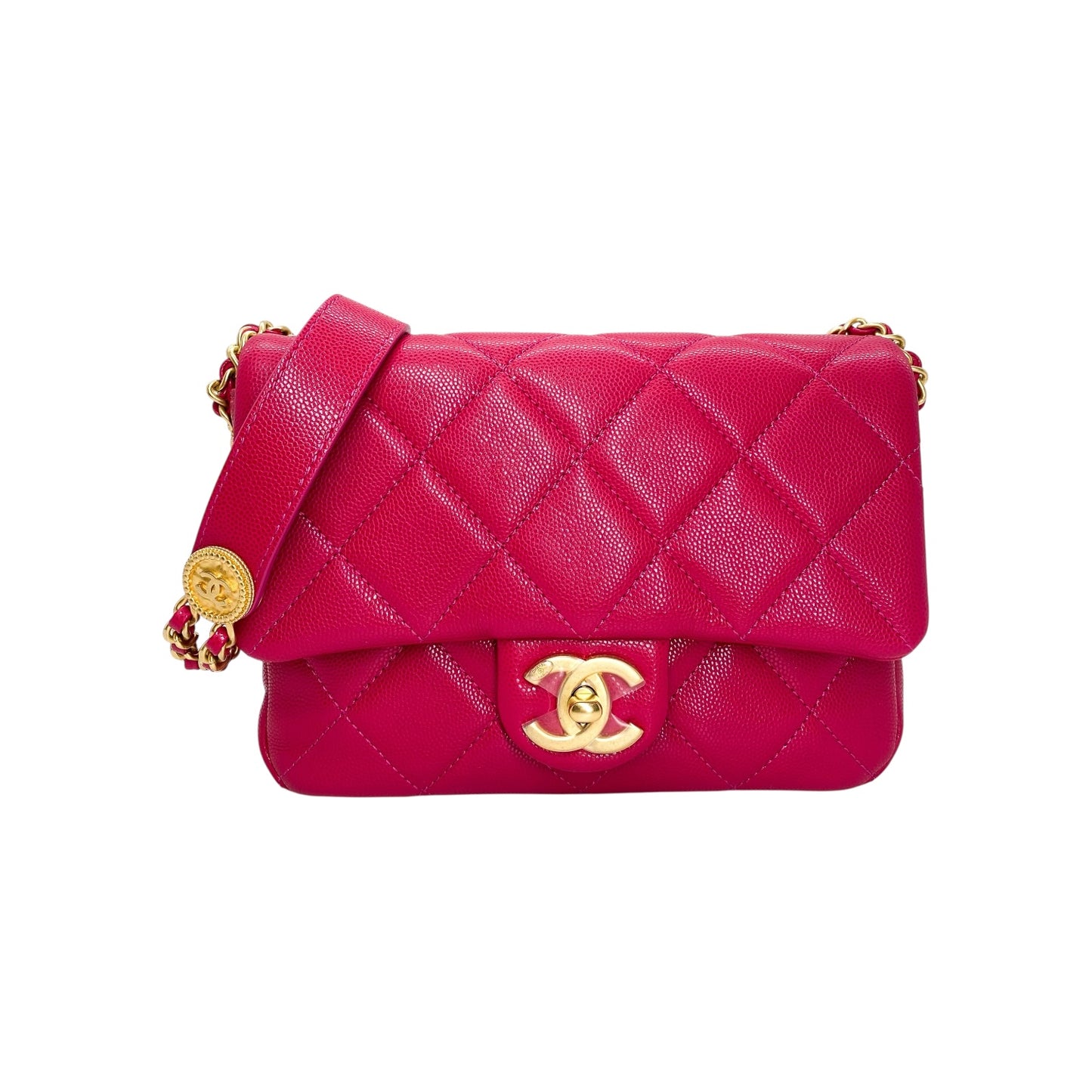 Chanel Raspberry Twist Your Buttons Flap Bag