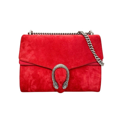 Gucci Red Suede Dionysus Shoulder Bag