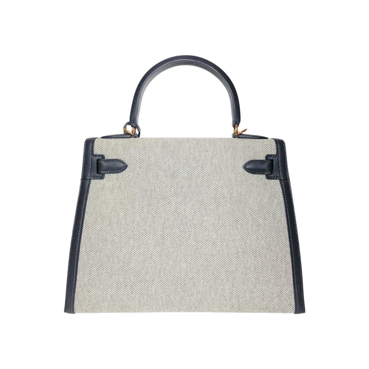 Hermes Kelly 28 Ardoise Ecru Toile Swift Gold Hardware