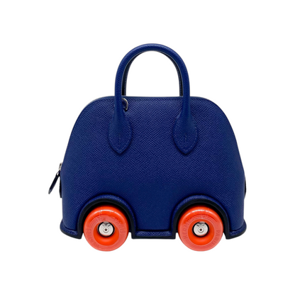 Hermes Limited Edition Bleu Saphir Bolide on Wheels Epsom Palladium Hardware