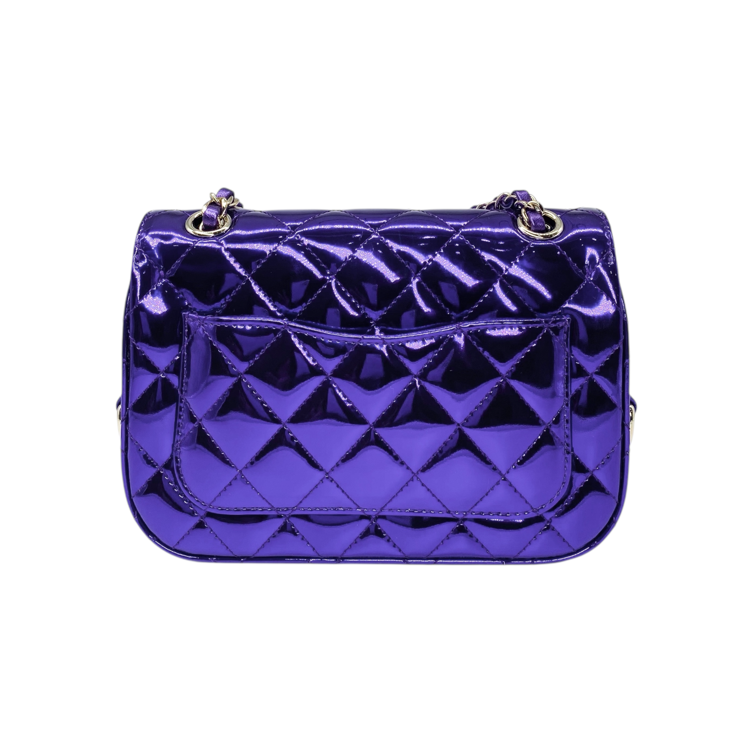 Chanel Purple Mirror Hollywood Boulevard Mini Flap With Star Coin Purse