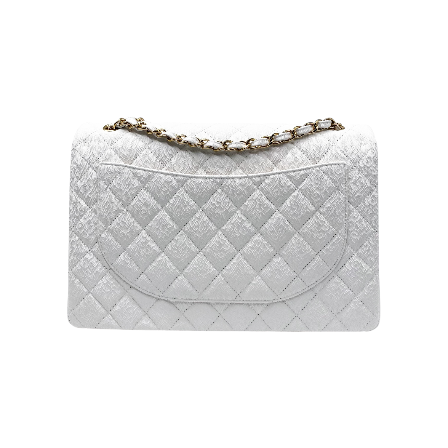 Chanel White Maxi Caviar