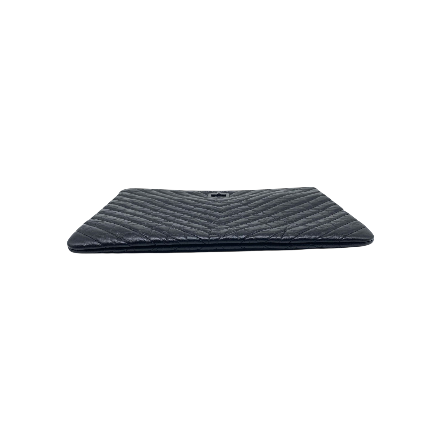 Chanel Black Chevron Reissue Pouch