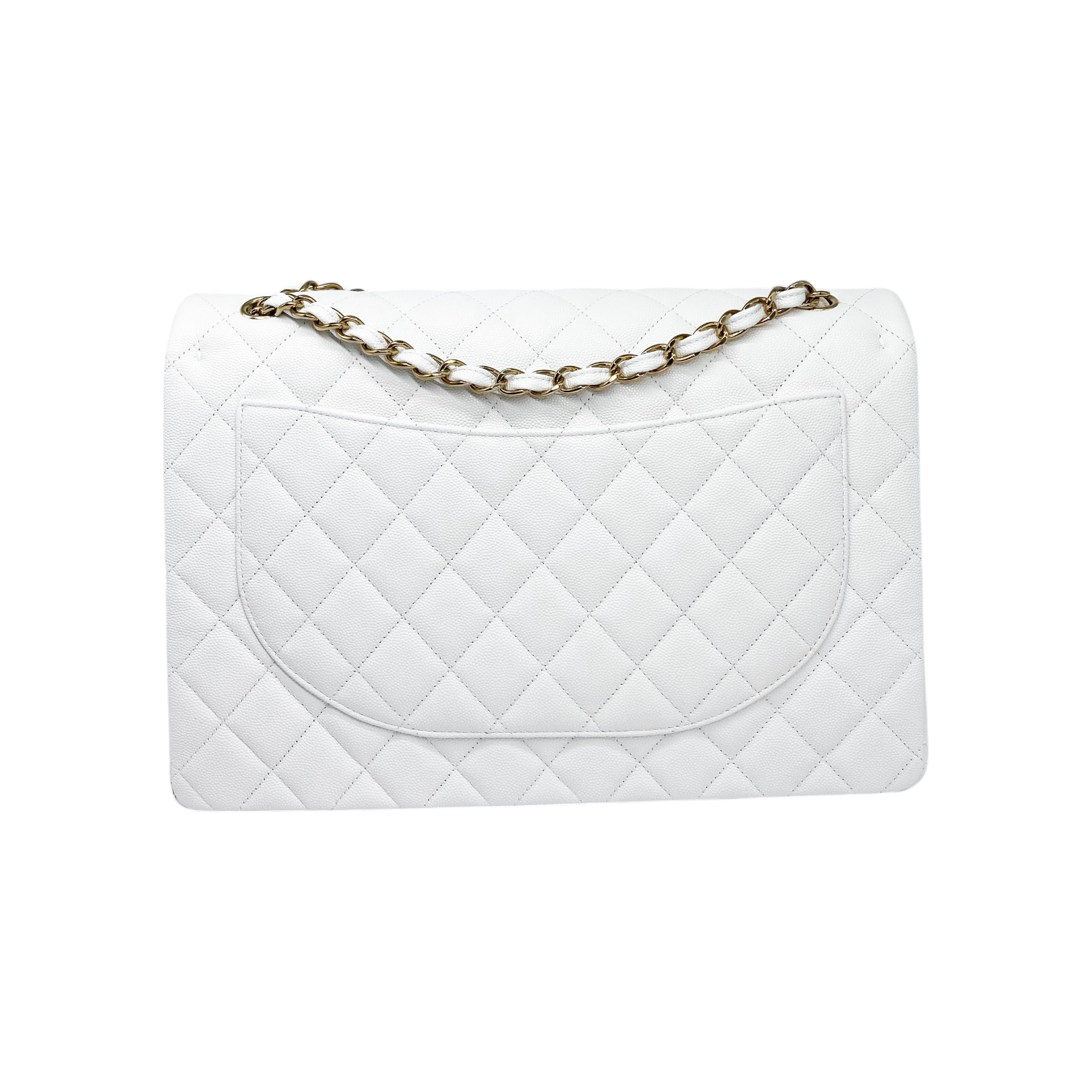 Chanel White Maxi Caviar