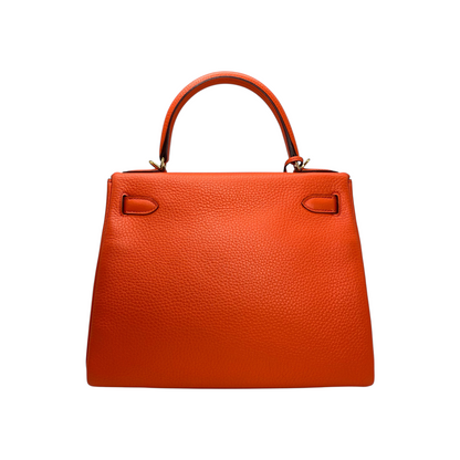 Hermes Kelly 28 Poppy Togo Gold Hardware
