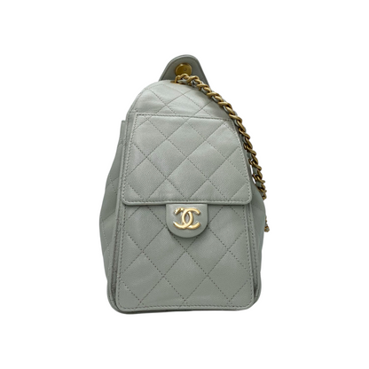 Chanel 25 Caviar Small Light Grey