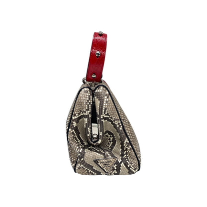 Prada Multicolor Python Crocodile Top Handle Bag