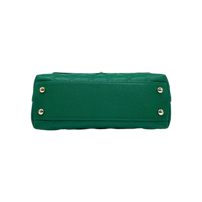 Chanel Green Small Caviar Coco Top Handle