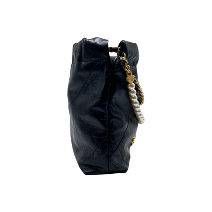 Chanel 22 Black Mini Pearls