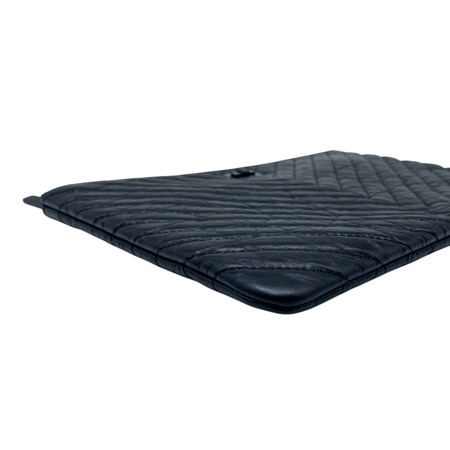 Chanel Black Chevron Reissue Pouch