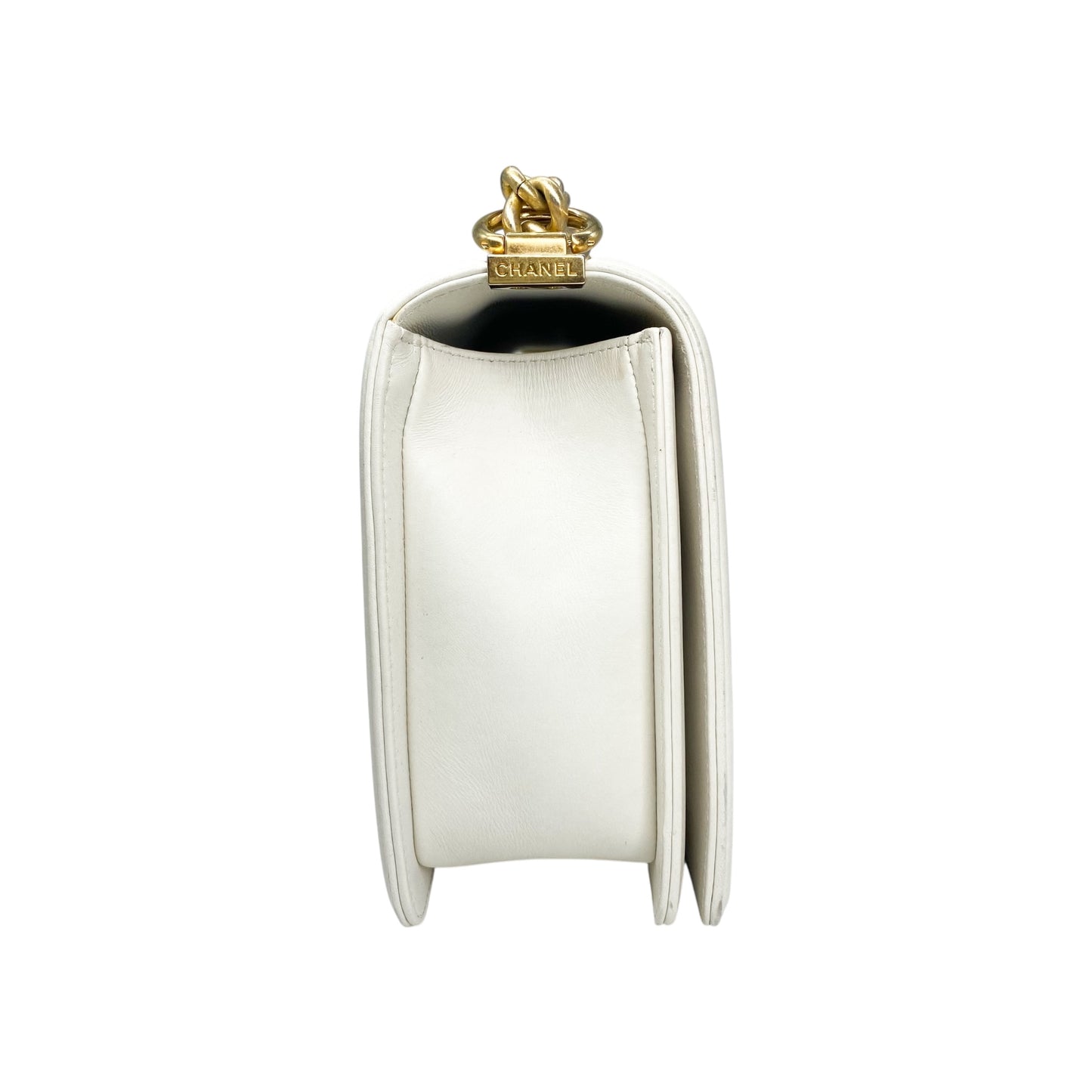 Chanel White New Medium Boy Bag