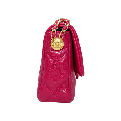 Chanel Raspberry Twist Your Buttons Flap Bag
