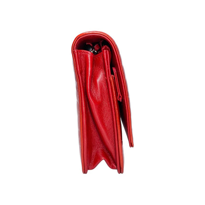 Chanel Red Camelia Wallet on Chain