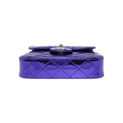 Chanel Purple Mirror Hollywood Boulevard Mini Flap With Star Coin Purse