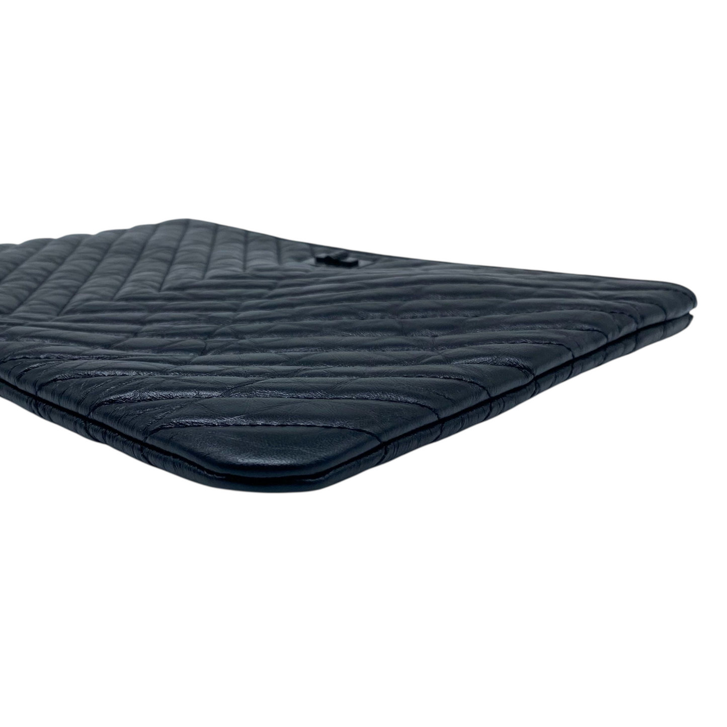 Chanel Black Chevron Reissue Pouch