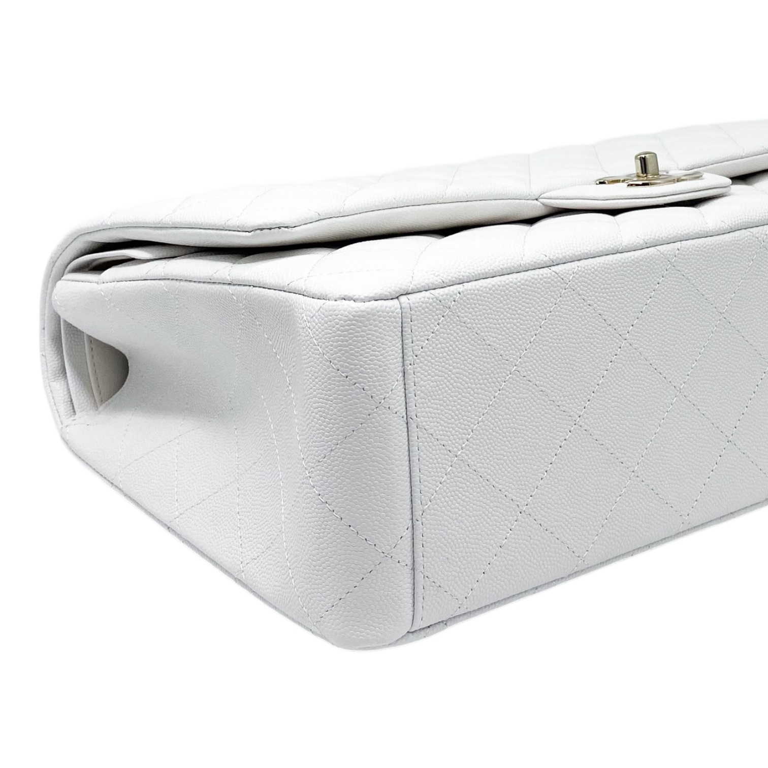 Chanel White Maxi Caviar